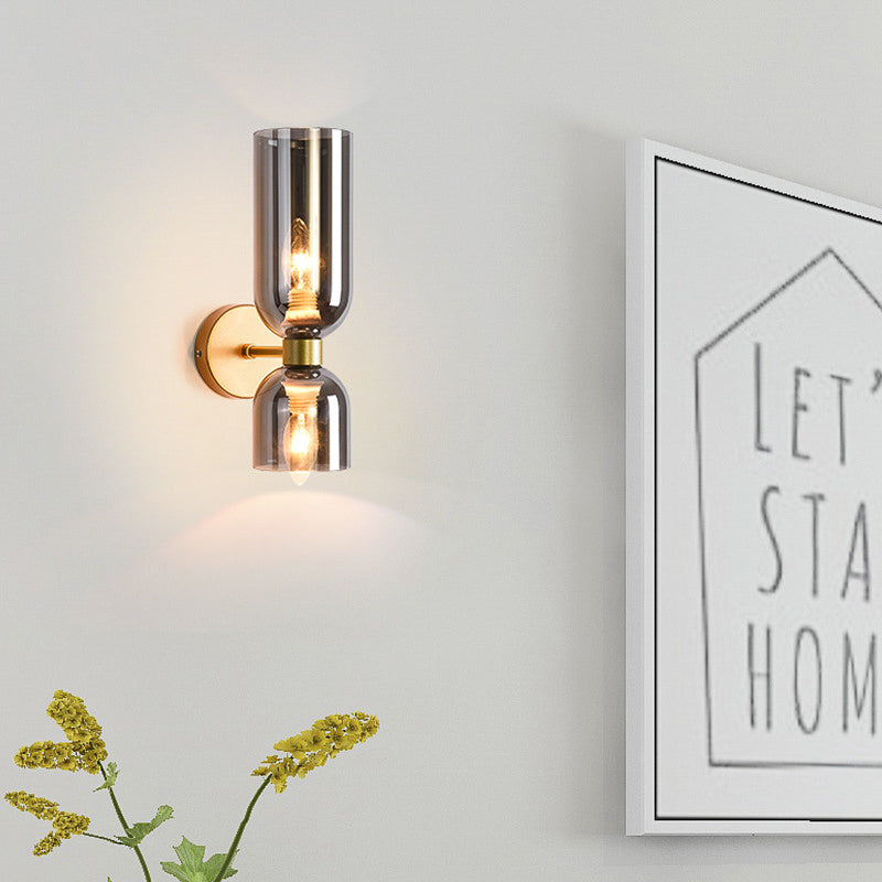 Smokey Glass Long Wall Light